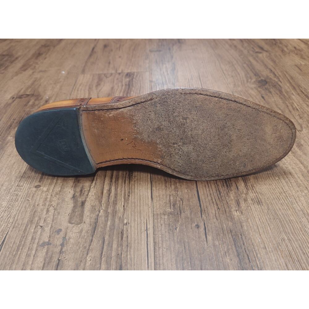 Allen Edmonds Strand 13D Light Brown Patina Burnished Oxford Dress Shoes - Picture 11 of 12